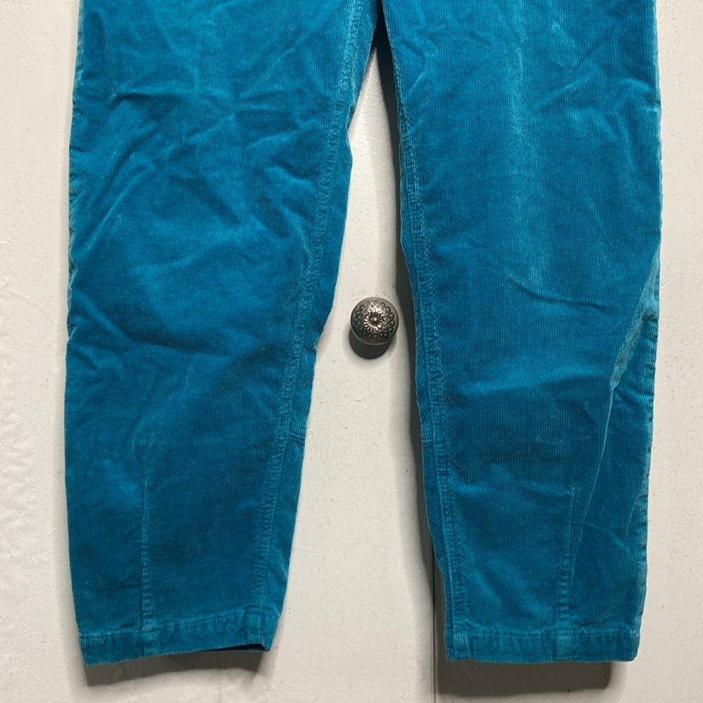 Maeve Anthropologie Women Corduroy High Rise Tapered Pants Teal Blue Size 27 - Picture 5 of 10